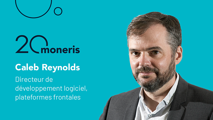 photo du Directeur de développement logiciel, plateformes frontales de Moneris, Caleb Reynolds.